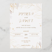 Elegant goudbruusbruidsuitnodiging folie uitnodiging (Voorkant)