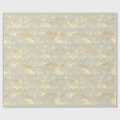 Elegant  gouddamaspatroon van ivoor cadeaupapier (Vlak)