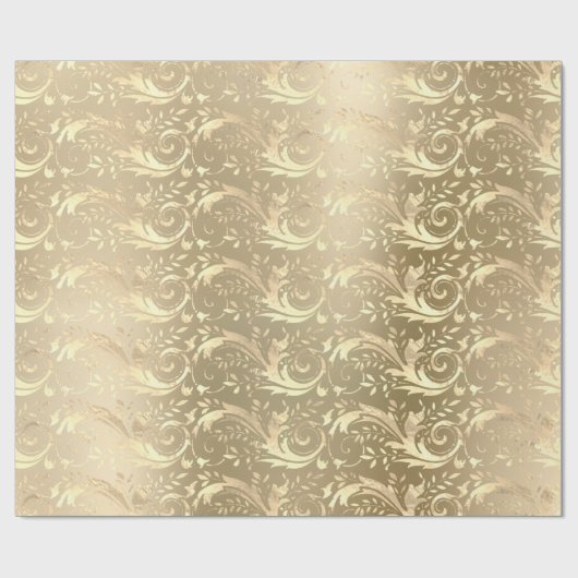 Elegant gouddemaspatroon cadeaupapier (Vlak)