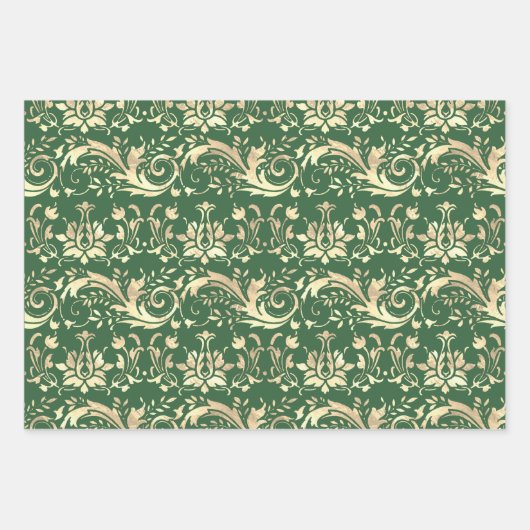 Elegant gouddemaspatroon inpakpapier vel (Voorkant 2)