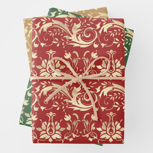 Elegant gouddemaspatroon inpakpapier vel (In situ)