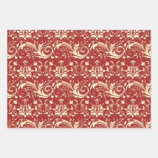 Elegant gouddemaspatroon inpakpapier vel (Voorkant)