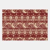 Elegant  gouddemaspatroon inpakpapier vel (Voorkant 3)