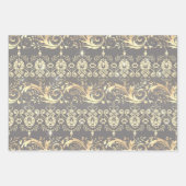 Elegant  gouddemaspatroon inpakpapier vel (Voorkant 2)