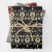 Elegant  gouddemaspatroon inpakpapier vel (In situ)