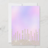 Elegant gouddiamantdruppels paars zoet zestien kaart (Achterkant)