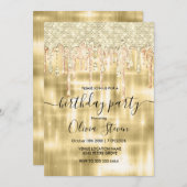 Elegant gouddruppelaar elk leeftijdsmonogram in kaart (Voorkant / Achterkant)