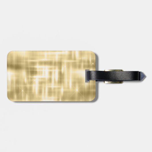 Elegant gouddruppelmonogram bagagelabel (Achterkant horizontaal)