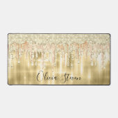 Elegant gouddruppelmonogram bureaumat (Voorkant)