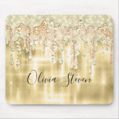 Elegant gouddruppelmonogram muismat (Voorkant)