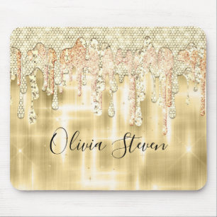 Elegant gouddruppelmonogram muismat