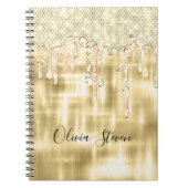 Elegant gouddruppelmonogram notitieboek (Voorkant)