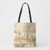 Elegant gouddruppelmonogram tote bag (Voorkant)