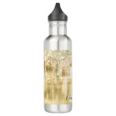 Elegant gouddruppelmonogram waterfles  (Links)