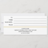 ELEGANT GOUDE SCRIPT BEDRIJFSLOGO Cadeaubon (Achterkant)