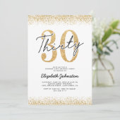 Elegant Gouden 30e Verjaardagsfeest Kaart (Staand voorkant)
