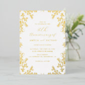 Elegant gouden 50-jarig jubileumfeest folie uitnodiging (Staand Voorkant)