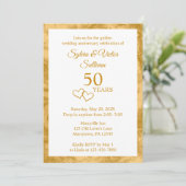 Elegant gouden 50-jarig jubileumfeest op maat kaart (Staand voorkant)