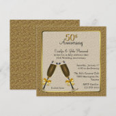 Elegant Gouden 50ste Huwelijksjubileum Kaart (Voorkant / Achterkant)