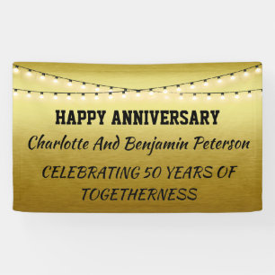 Elegant Gouden 50ste Huwelijksjubileum  Spandoek