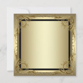 Elegant gouden 50ste huwelijksjubileumfeest kaart (Achterkant)