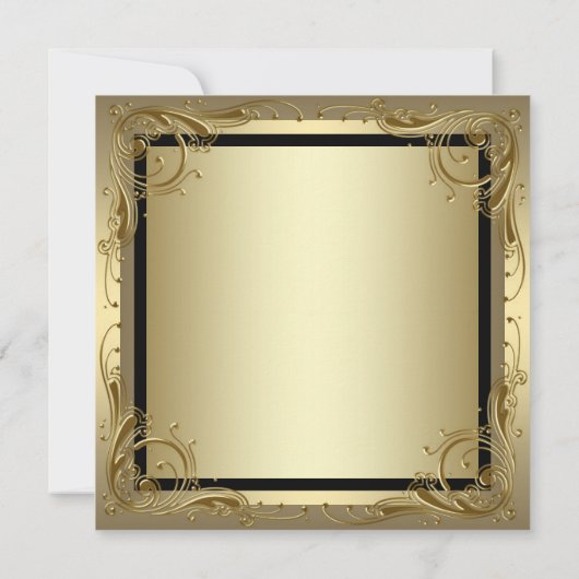 Elegant gouden 50ste huwelijksverjaardag feest kaart (Achterkant)