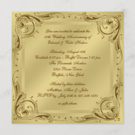 Elegant gouden 50ste huwelijksverjaardagsfeest kaart