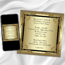 Elegant gouden 50ste huwelijksverjaardagsfeest