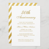 Elegant Gouden 50ste Trouwdag Jubileum Kaart (Voorkant / Achterkant)