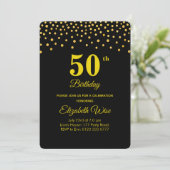 Elegant Gouden 50ste Verjaardagsfeest Kaart (Staand voorkant)