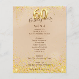 Elegant gouden 60e verjaardag menu