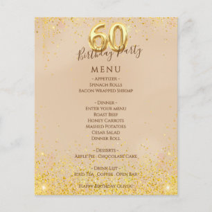 Elegant gouden 60e verjaardag menu
