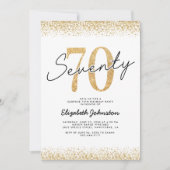 Elegant Gouden 70e Verjaardagsfeestje Kaart (Voorkant)