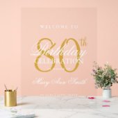 Elegant gouden 80e verjaardagsfeest welkom acryl bord (Huwelijk)