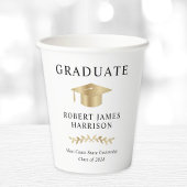 Elegant gouden Afstudeerder Pet Graduation Party Papieren Bekers