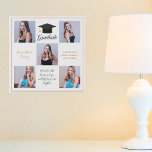 Elegant gouden Afstuderen Senior Photo Collage 202 Imitatie Canvas Print<br><div class="desc">Een stijlvolle op maat gemaakte senior afstuderen foto collage afstuderen faux canvas kunst met chique gouden tekst voor een middelbare school senior meisje afstuderen met de klas van 2025. Pas het aan met uw senior portretfoto afbeeldingen, schoolnaam en afstudeerklas onder de elegante kalligrafie voor een geweldig gepersonaliseerd afstuderen cadeau. Het...</div>