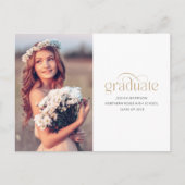 Elegant gouden Afstuderen typografie 2025 Afstuder Briefkaart (Voorkant)