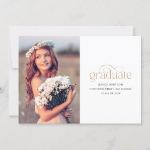 Elegant gouden Afstuderen typografie 2025 Afstuder Kaart
