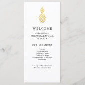 Elegant gouden ananas bruiloft programma programmakaart (Voorkant)