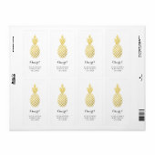 Elegant gouden ananas bruiloft wijn label (Full Sheet)