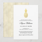 Elegant gouden ananas Vrijgezellenfeest Kaart (Voorkant / Achterkant)