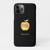 Elegant gouden appel en tekst op zwart Case-Mate iPhone case (Achterkant)