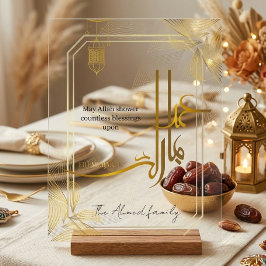 Elegant Gouden Arabisch Eid Mubarak Acryl Bord