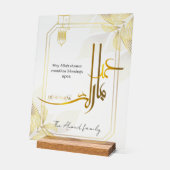 Elegant Gouden Arabisch Eid Mubarak Acryl Bord (Hoek)