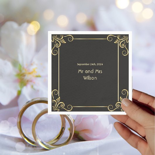 Elegant gouden art deco  cocktaildiner servet