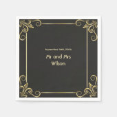 Elegant gouden art deco  cocktaildiner servet (Voorkant)