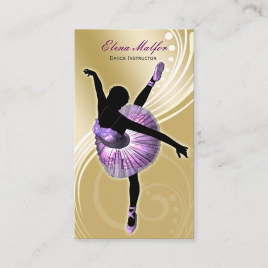 Elegant gouden ballerina Visitekaartje (Voorkant)