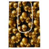 Elegant gouden ballon betegeld patroon medium cadeauzakje (Achterkant)