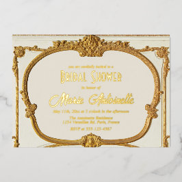 Elegant Gouden Barok Rococo Vrijgezellenfeest Folie Uitnodiging