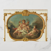 Elegant Gouden Barok Rococo Vrijgezellenfeest Folie Uitnodiging (Achterkant)